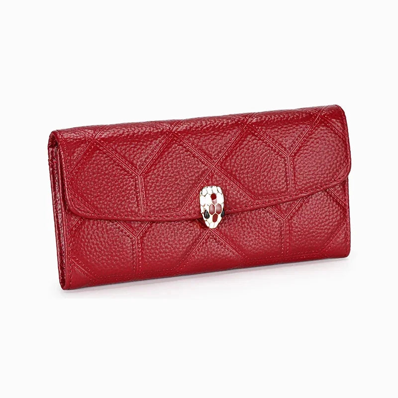 Luxury brand leather ladies long cute mobile phone clutch bag female credit card holder large capacity wallet temperament