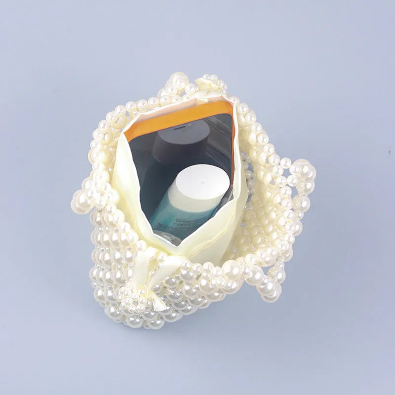 Luxury transparencyPearl woven Party Clutch Evening Bag Designer Chain Shoulder Bag Wedding Women Purses and Handbags Chic Purse