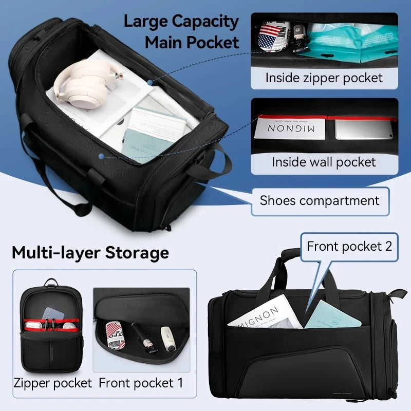 MARK RYDEN Foldable Duffle Bag Men With Shoes Pouch Large Capacity Gym Bags for Men