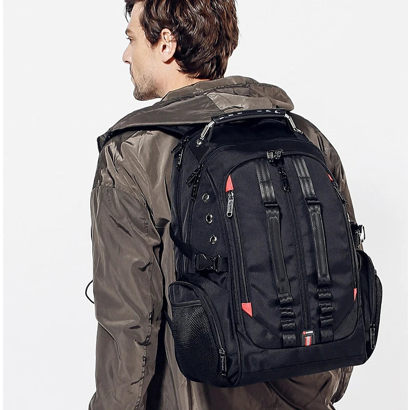Man Backpack Travel 15.6in Laptop USB Earphone 45L Large Capacity Anti Theft Trekking Backpacks for Teen Schoolbag Women Backbag