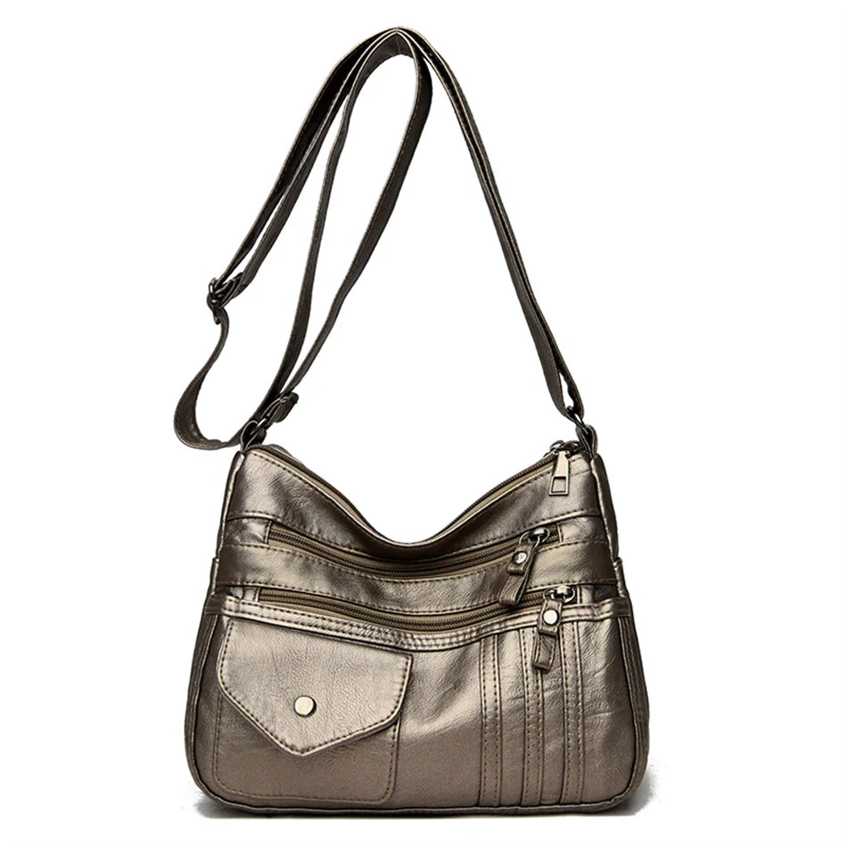 Many Pockets Sac A Main Women's Messenger Bag Summer Style Fashion Shoulder Sac 2022 Super Soft Leather Crossbody Bags for Women