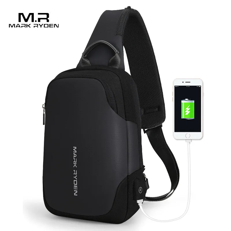 Mark Ryden Chest Bag Man Anti-thief Sling Bag Waterproof Men Crossbody Bag Fit 9.7 inch Ipad Fashion Shoulder Bag