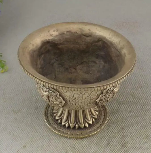 Marked China Silver Small Bowl Tea Cup Statue Set Bowls Archaize