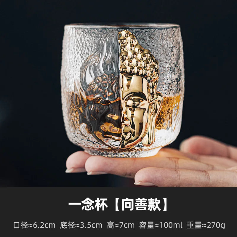 Master Cup Tea Set Luxury Crystal Glass Yinian Buddha Cup Jianzhan Household Cups Teaware Kitchen Dining Bar Home Garden