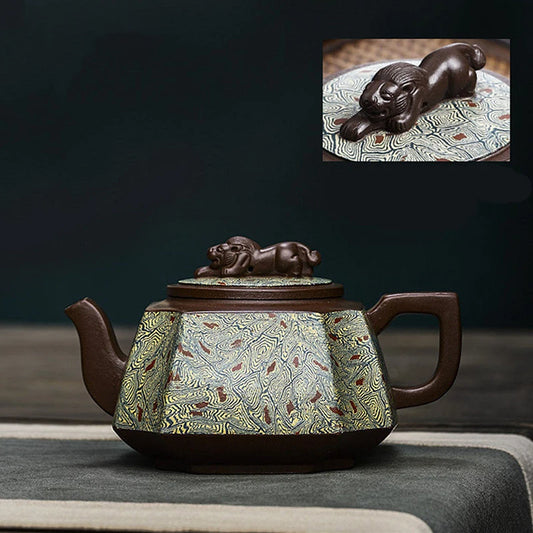 Master Handmade Boutique Teapot Yixing Purple Clay Tea Pot Chinese Filter Beauty Kettle Authentic Raw Ore Zisha Tea Set 430ml