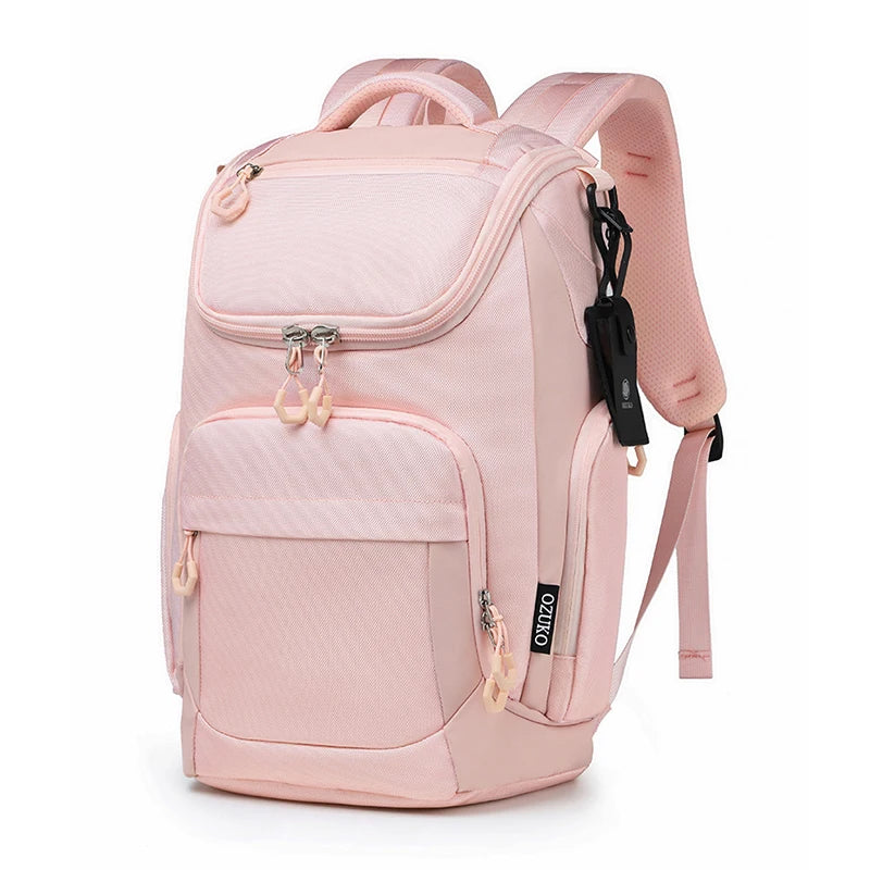Men 35 L 17.3''Nylon Business Laptop Backpack Scratch Resistance Sports Casual Backpack Unisex Outdoor Travel Waterproof Bags