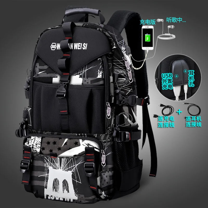 Men Backpacks 2024 New Travel Backpack Men's Outdoor Mountaineering Luggage Bag 50L60L65L80L Backpack For Men