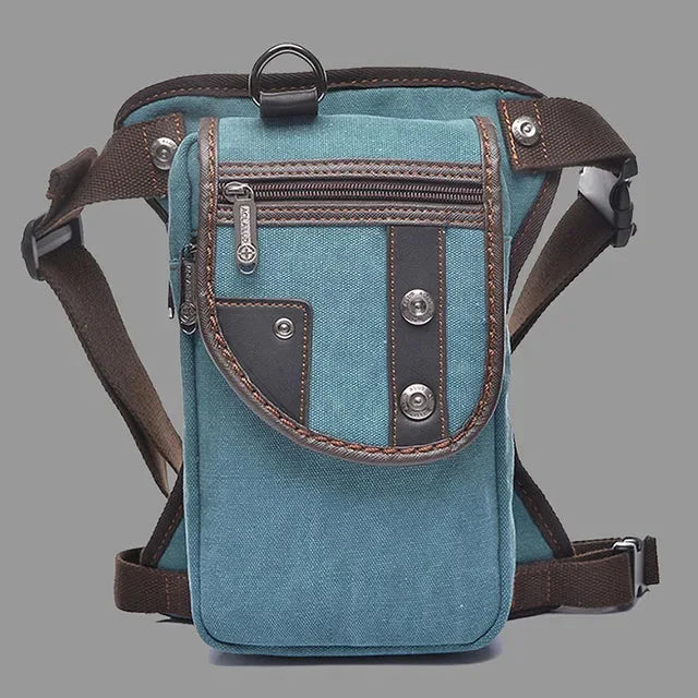 Men Canvas/Waterproof Nylon Drop Hip Belt Leg Bag for Motorcycle Rider Messenger Cross Body Bum Thigh Fanny Waist Pack Bags