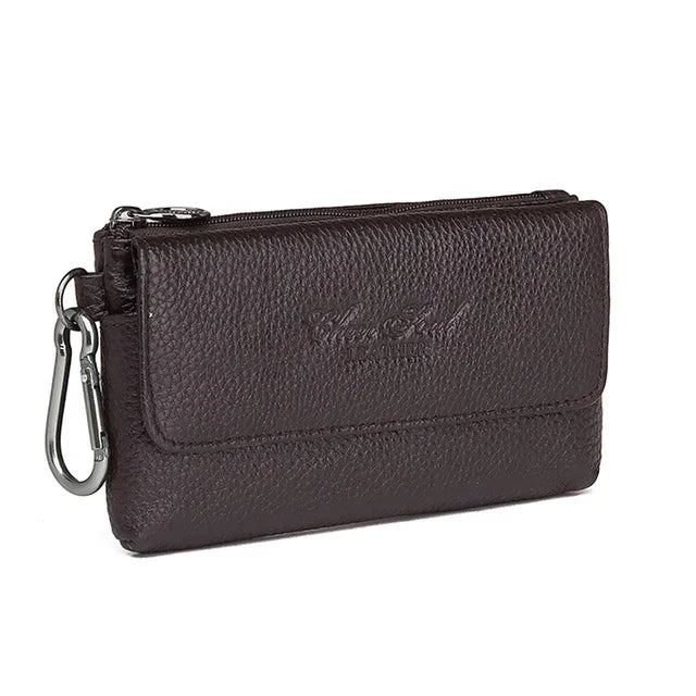 Men Cowhide Genuine Leather Hook Waist Pack Bag Hip Bum Coin Purse Pocuh Male Cell Mobile Phone Case Cover Skin Belt Fanny Bags
