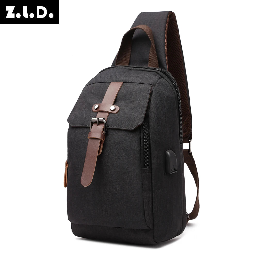 Men Crossbody Small Sling Bag waterproof Multifunction Shoulder Bag Outdoor Sport Shoulder Chest Daily Picnic Canvas Bag