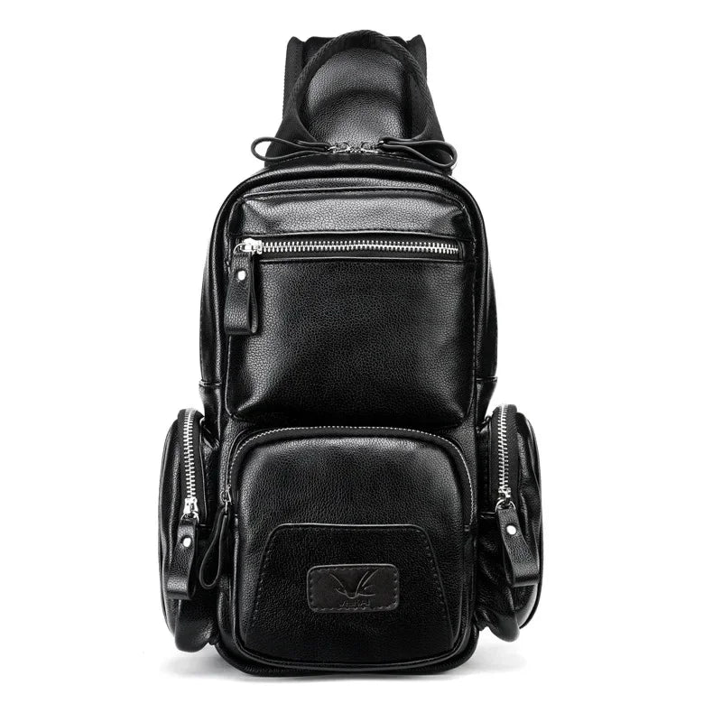 Men PU Leather Anti-theft Shoulder s Waterproof Multifunction Fashion Crossbody Sling Messenger Chest Bag Pack For Male