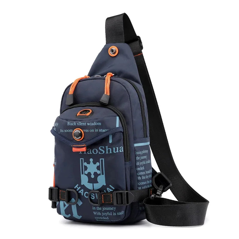 Men Shoulder Chest Pack Cross body Bag Mini Nylon Rucksack Waterproof Travel Military Male Sling Backpack Messenger Side Bags