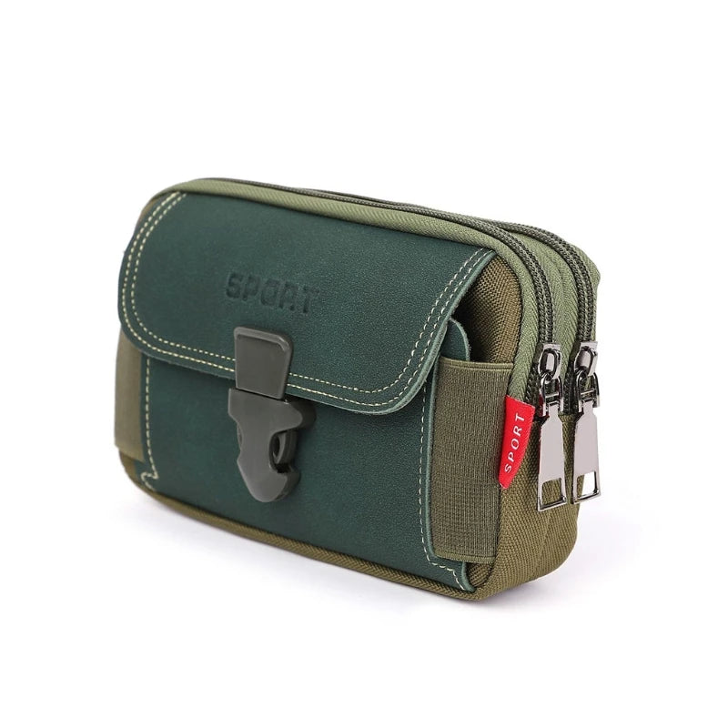 Men Vintage Canvas Waist Bag Phone Pouch Sport Belt Hip Belt Loop Holster Wallet Carry Case Purse