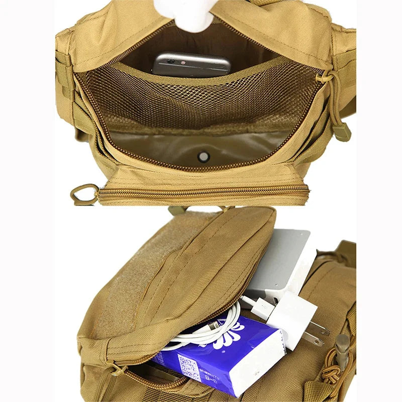 Men Waist Fanny Pack Travel Hip Bum Bags Military Assault Large Capacity Nylon Sports Climb Hiking Male Belt Sling Chest Bag