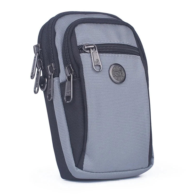 Men Women Cell Mobile Phone Case Cover Waterproof Oxford Waist Pack Hook Male Belt Purse Small Messenger Fanny Bags