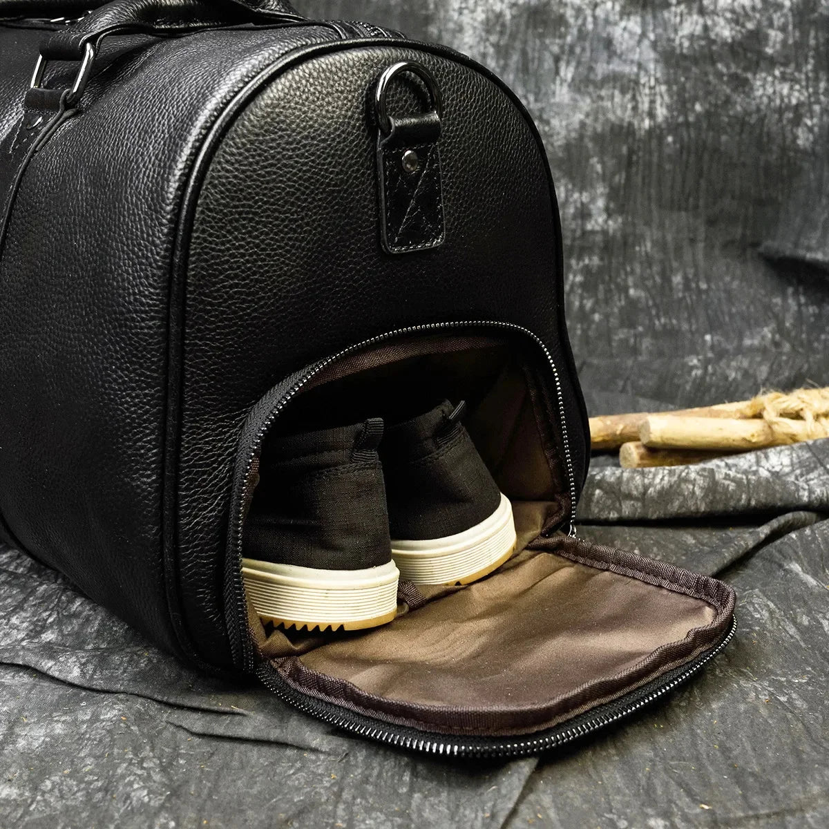 Men's 45cm Leather Business Natural Cowskin Travel s Man Waterproof Handbag For Plane Luggage Male Weekend Bag Retro