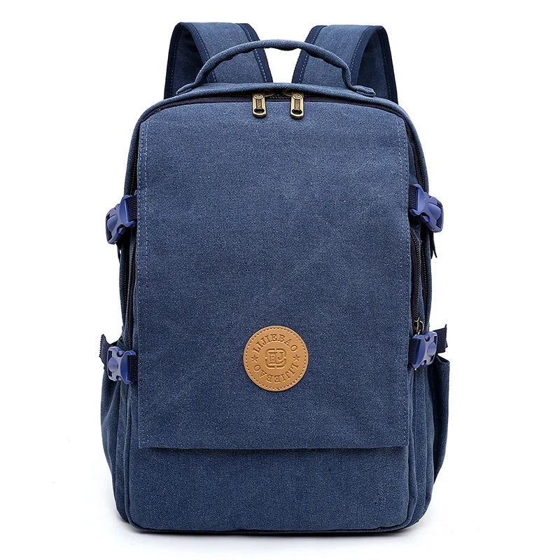 Men's Canvas Multi-Function Retro Backpack Shoulder Bag Multi Pocket And Large Capacity Men Travel Bagpack Trend School Backpack