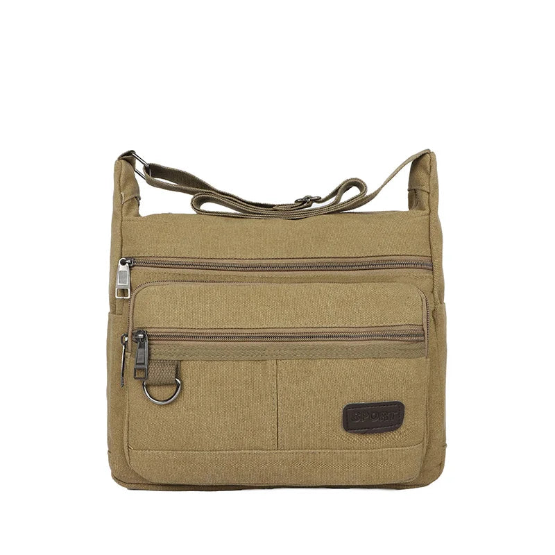 Men's Canvas Shoulder Bag Bag Casual Large Capacity Multi-pocket Handbag Messenger Bag Ladies Bolsa Feminina Sac Crossbody Bags