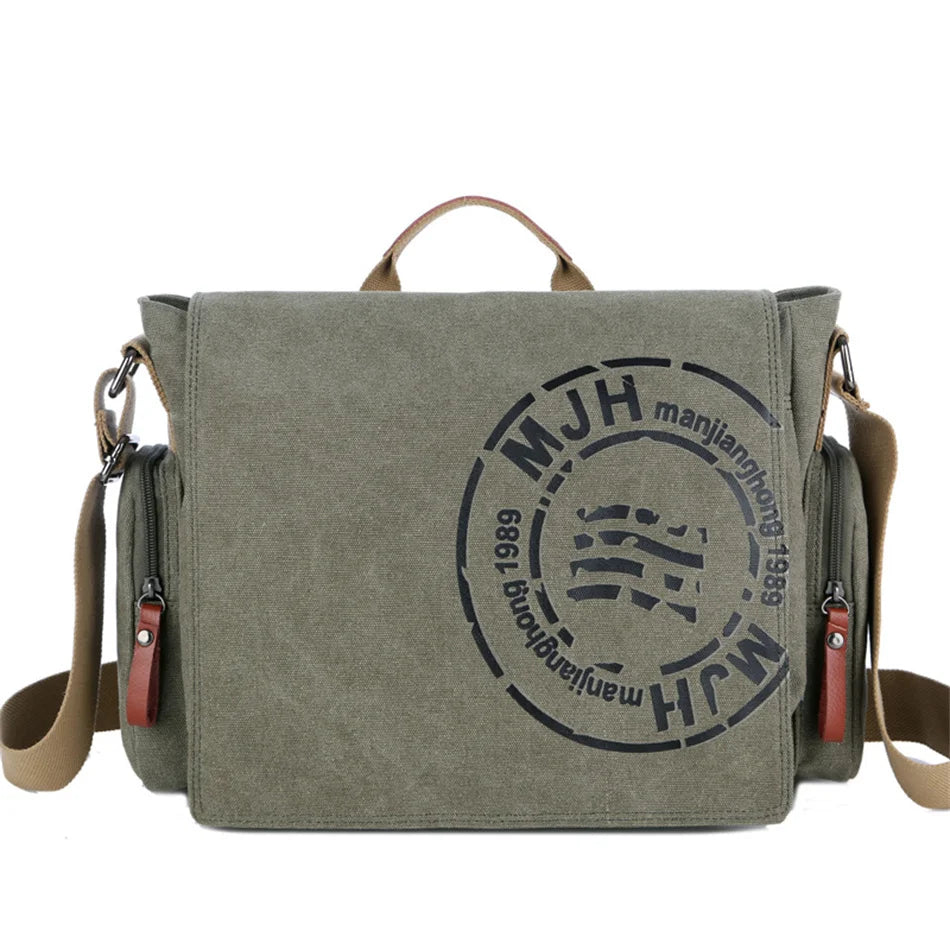 Men's Fashion Canvas Shoulder Bags Business Travel Crossbody Bags Men Messenger Bags Briefcase Men Handbag Tote