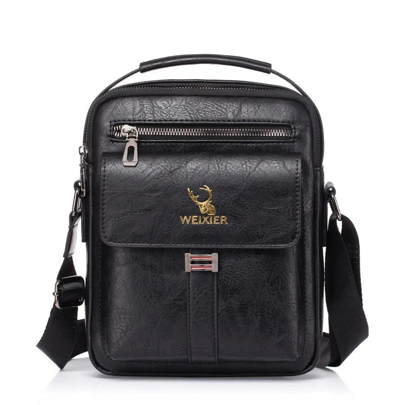Men's Fashion PU Leather Business Anti-theft Shoulder Bags Waterproof Crossbody Sling Bag Handbag Travel Messenger Pack For Male
