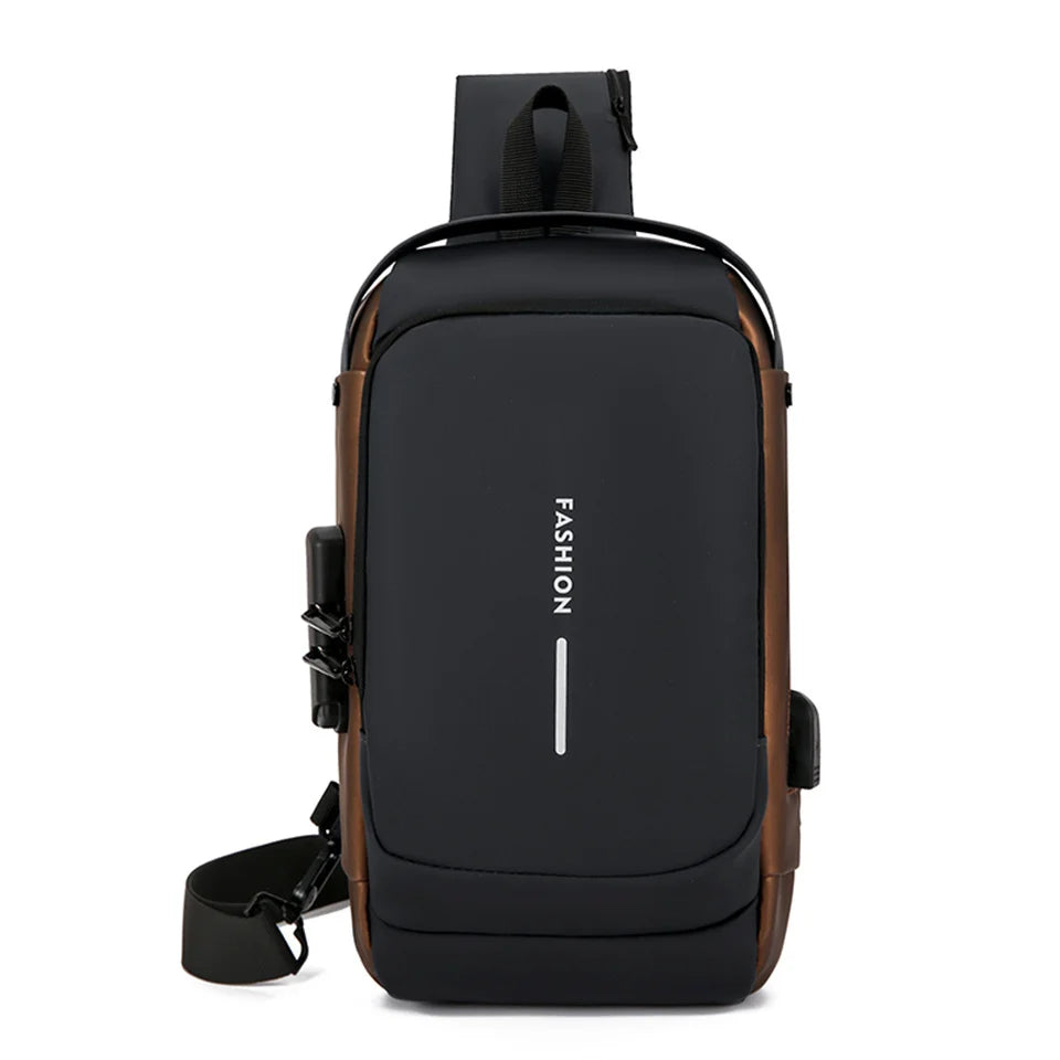 Men's Multifunction Anti-Theft USB Chest Bags Man Crossbody Cross Body Travel Sling Shoulder Bag Pack Messenger Pack For Male