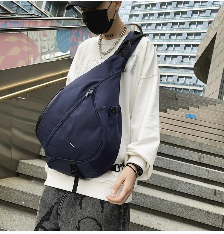 Men‘s New Trendy Casual Shoulder Hip Hop Large Capacity Travel Messenger Crossbody Sling Chest Bag Pack for Male Female