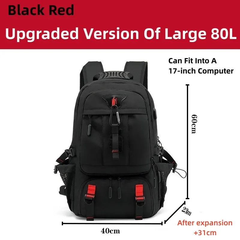 Men's Traveling 50-80L Large Capacity Business For Men 17 Inch Laptop Bags Fashion Oxford With Shoe Backpack