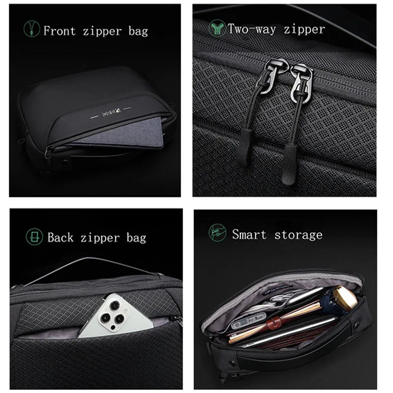 Men's pouch Anti-theft Multifunction USB Shoulder Bag Waterproof Travel Messenger Crossbody Sling Bag Pack For Male Women Female