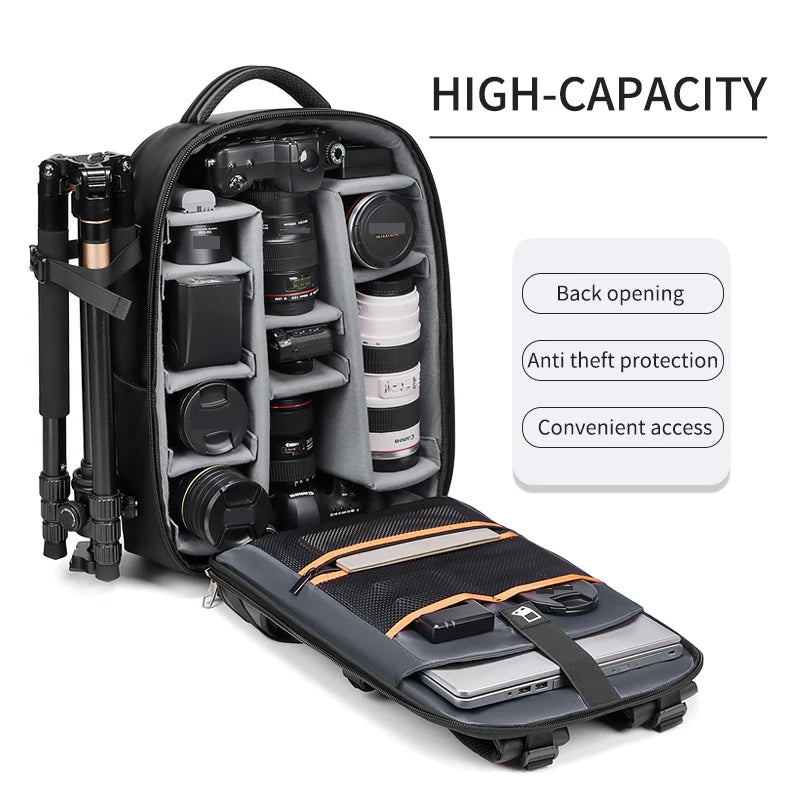 Men travel Professional SLR camera backpack With tripod bracket Detachable into a 40L travel waterproof 16 inch Laptop Backpack