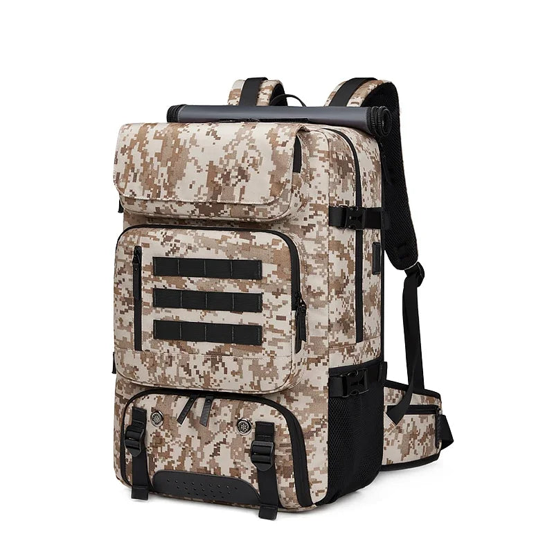 Men travel backpack 50L outdoors backpack Mountaineering bag waterproof Laptop Backpack Camping Backpack with Separate Shoe Bag