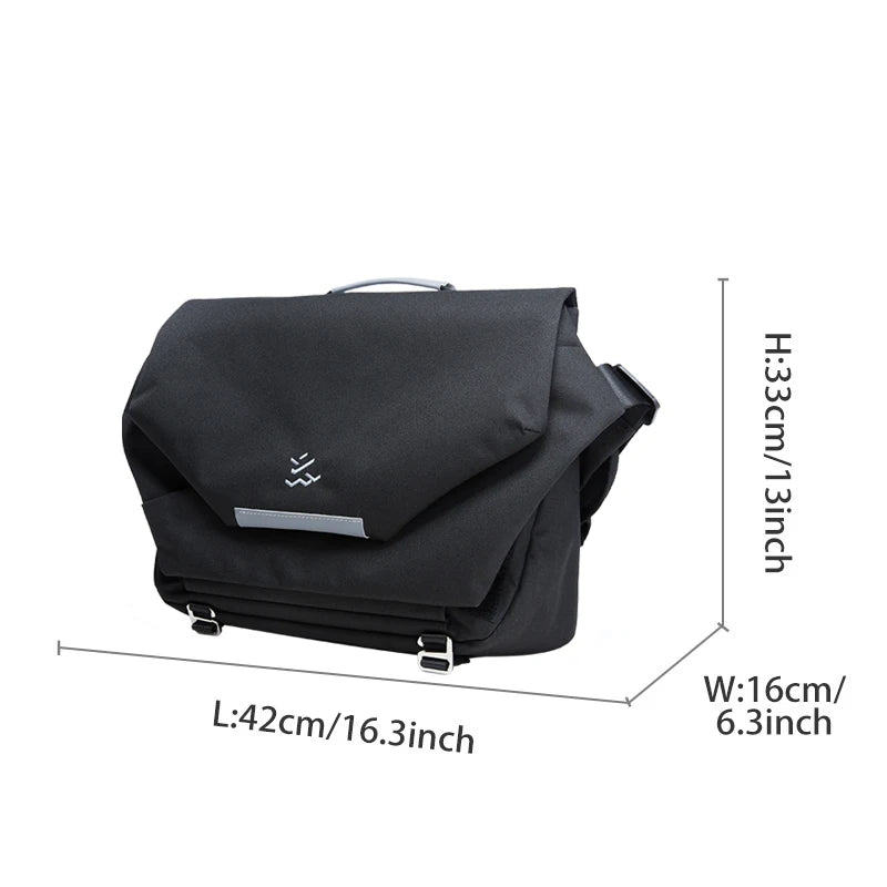 Messenger Bag for Men, Waterproof Oxford Crossbody Bag Fit 14 inch Laptop, College Work Travel Black Shoulder Bag