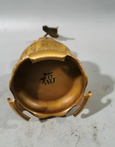 Metal pure brass gourd Baifu gourd Zhaocai Nafu open lid gourd home decoration ornaments