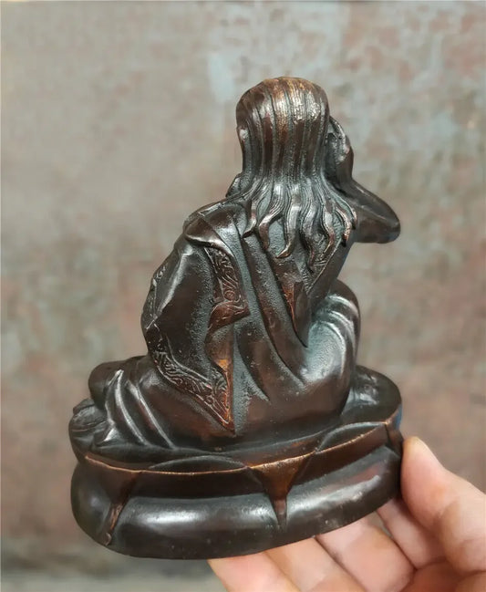 Milarepa Millerji Buddha Ascetic Buddhism Old Bronze Statue