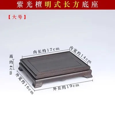 Ming Style Red Sandalwood Square Rectangular strange Stone Vase, Ruyi Tea Pot, Bonsai Decoration, Buddha Statue Base