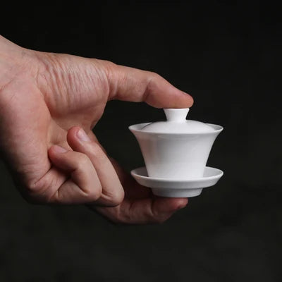Mini 50ml Gaiwan For Tea Solid White Porcelain Tureen With Lid Teaware Travel Kung Fu Tea Set Chinese Cup Small Bowls Chawan