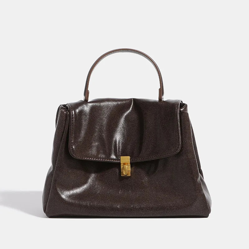 Minimalism Soft Leather Tote Bag For Women 2024 New High Quality Large Capacity Commuter Handbags Elegant Luxury Purses Clutch