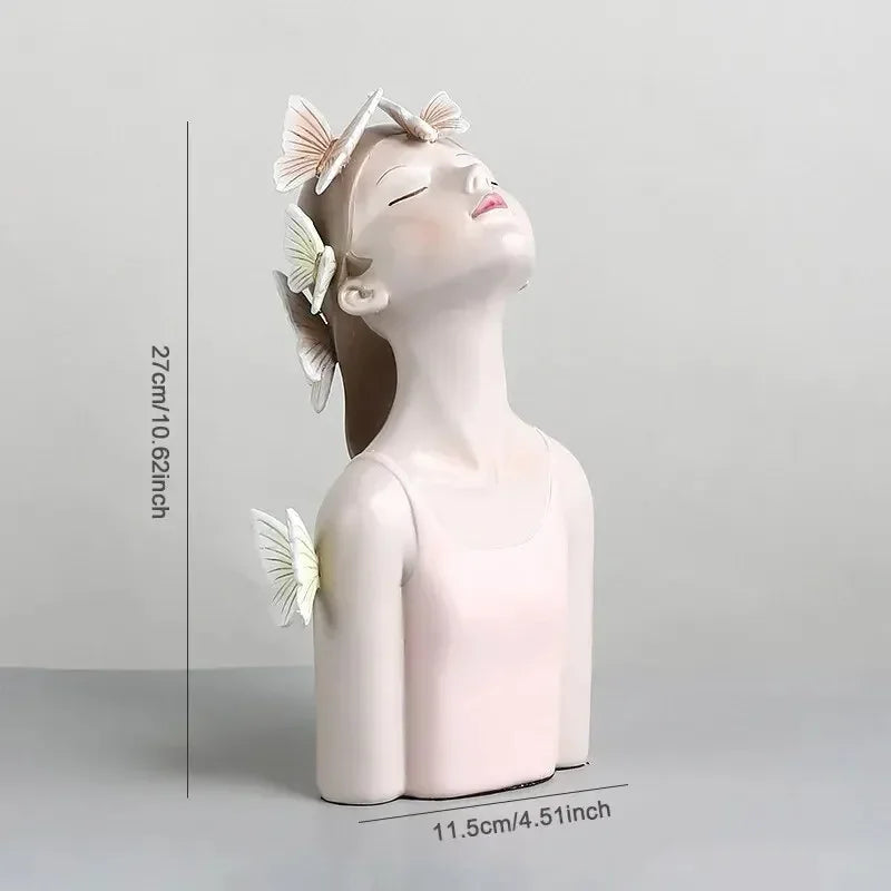 Modern Butterfly Girl Resin Sculpture Decoration Girl Heart Princess Room Home Decoration Fairy Statue Valentines Day Gift fairy