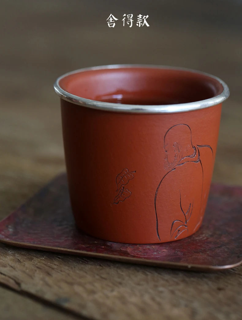 Monohydrate hall master yixing purple sand cup sample tea cup small cup cup collection manual zhu thick mud, cup 100 ml
