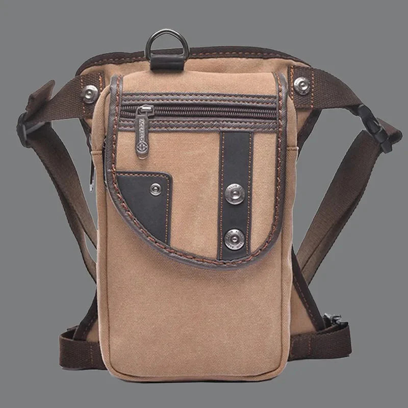 Motorcycle Rider Fanny Drop Leg Bags Messenger Shoulder CrossBody Bag Bum Hip Belt Pouch Waterproof Nylon/Canvas Men Waist Pack