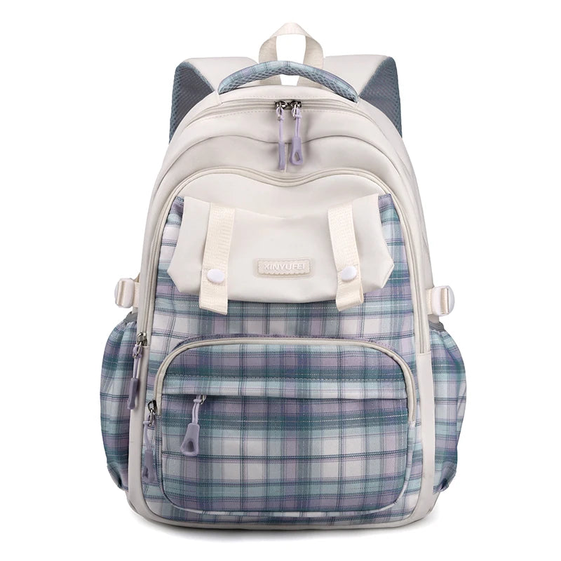 Multi-Pocket Waterproof Nylon Student Backpack Fashion School Bags for Teenage Girls Boys Ladies Casual Travel Laptop Rucksack