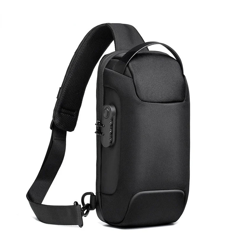 Multifunction Short Travel Messenger Chest Pack Fashion Men's Waterproof USB Oxford Crossbody Anti-theft Shoulder Sling Bag