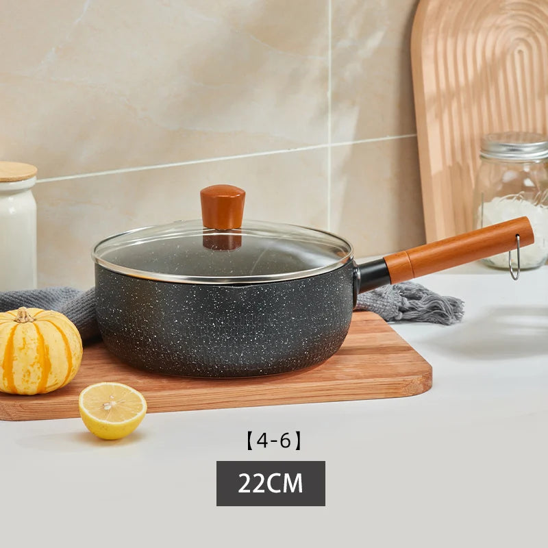 Multifunctional Non-Stick Pot Aluminum Alloy Coated With Medical Stone Pot Household Practical Saucepan Kitchen Utensils