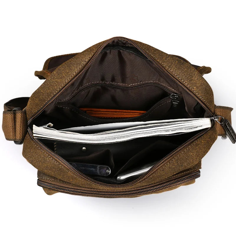 NEW Men Retro Canvas Shoulder Bags Leisure Wear Resistant Cross Messenger Bag Unisex Casual Crossbody Package