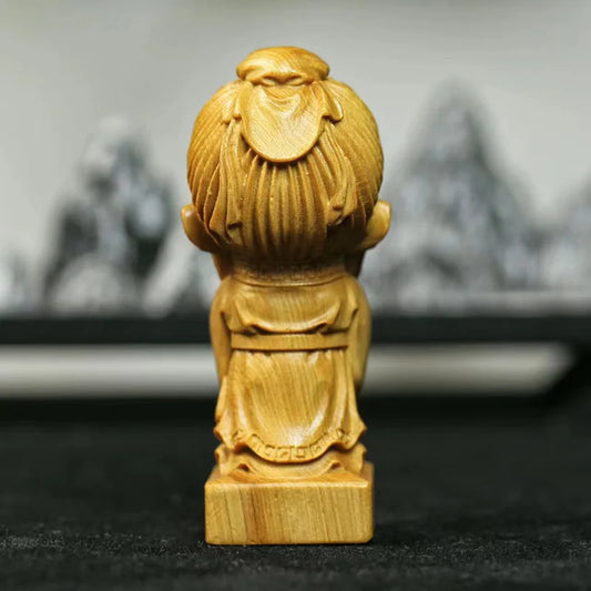 Natural Cypress Confucianism Confucius Statue,Solid Wood Handmade Art carving Home Room, Office Decoration Figure Statue