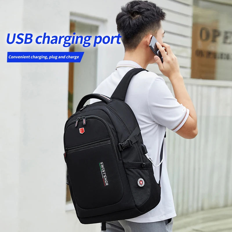 New Anti-Theft Business Backpack Men Fashion Waterproof Travel 17.3 Inch Laptop Backpacks School Bags 2024 Kids Male Mochila