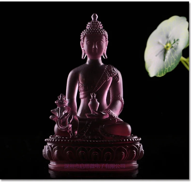 New Coloured glaze buddha statue Bhaisajyaguru figure Bhaisajya Buddha figurine medicine Buddha bodhisattva Good luck