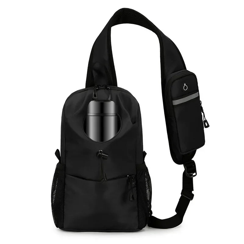 New Crossbody Sling Backpack Traveling Running Hiking Fanny Pack Shoulder Daypack Waist Pack with Water Bottle Holder Hydration