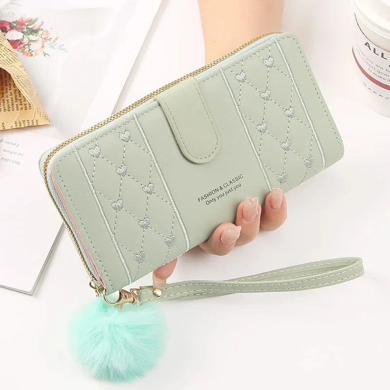 New Cute Women's Long Wallet PU Leather Female Coin Purse Large Capacity Card Holders Ladies Zipper Clutch bag