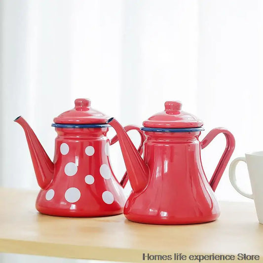 New Enameled Kettle Japanese Style Teapots 1.1L Household cold kettle Tea Pot Water Jug Suitable For Gas Stove Induction Cooker