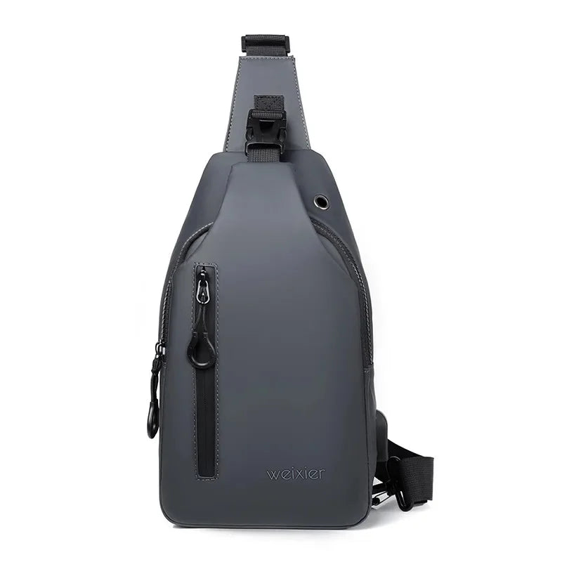 New Fashion Chest Men's Crossbody Waterproof Shoulder Bags with USB Charging Short Trip For Male Travel Pack bag